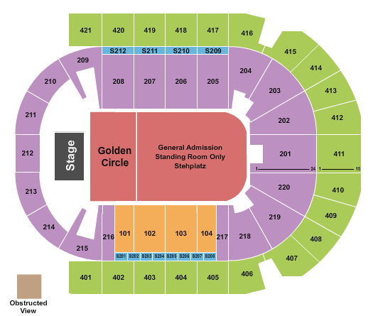 Uber Arena Seating Chart: Endstage GA/GC