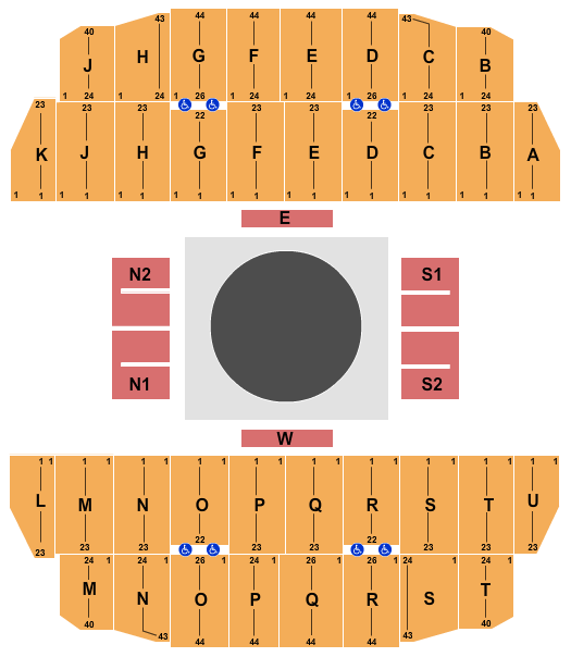 Uni-Dome Seating Chart: Wrestling