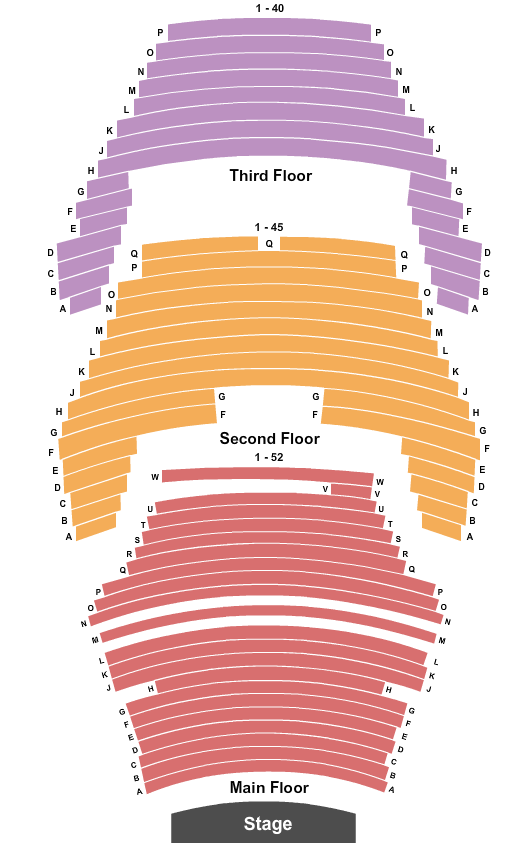 Union Colony Civic Center - Monfort Concert Hall Seating Chart: End Stage