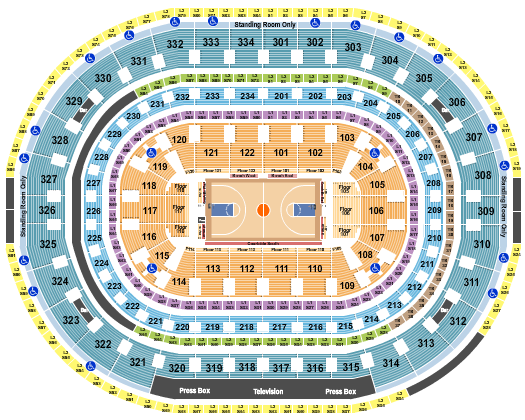 United Center Seating Chart: Basketball Row VFS