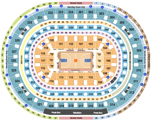 United Center Seating Chart: Basketball Row VFS