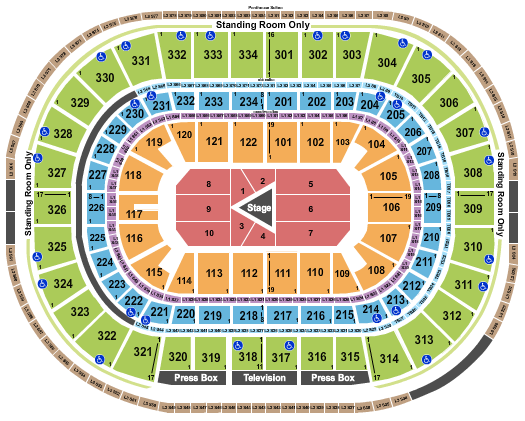 United Center Seating Chart: Center Stage 1