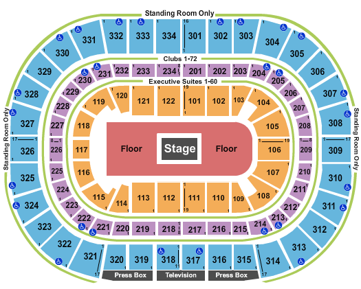 United Center Seating Chart: Center Stage 2