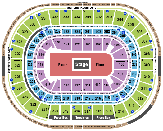 United Center Seating Chart: Center Stage 2