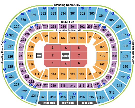 United Center Seating Chart: Center Stage 3