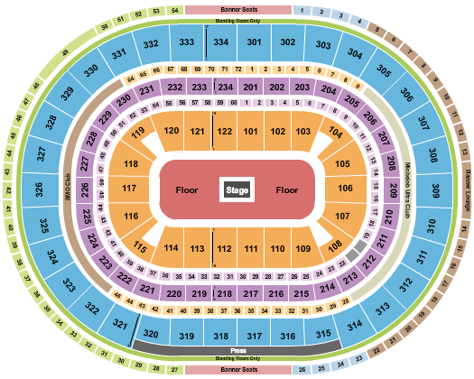 United Center Seating Chart: Center Stage GA Floor
