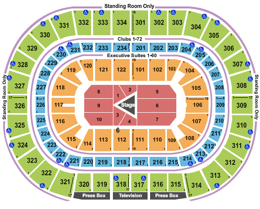 United Center Seating Chart: Center Stage 1