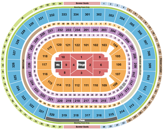 United Center Seating Chart: Center Stage 1