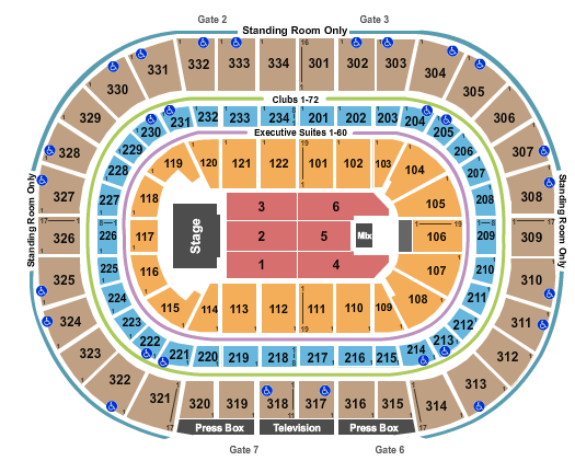 United Center Seating Chart: Endstage 3