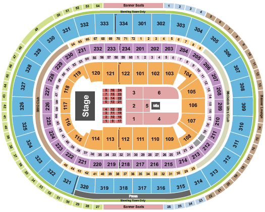 United Center Seating Chart: Endstage - Front Tables