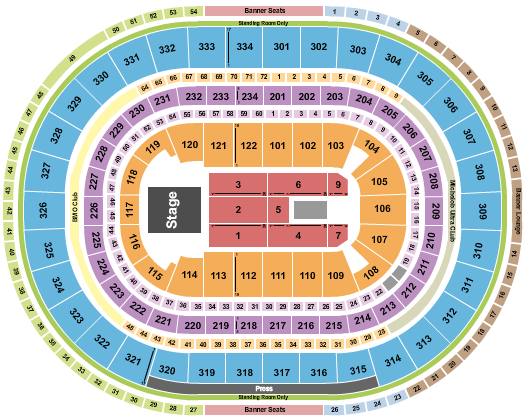 United Center Seating Chart: Endstage Flr 1-9 no 8