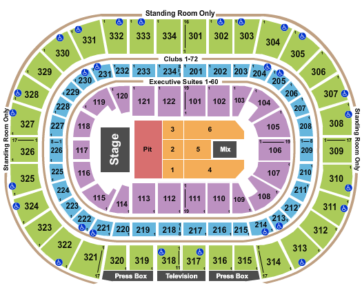United Center Seating Chart: Endstage GA Pit