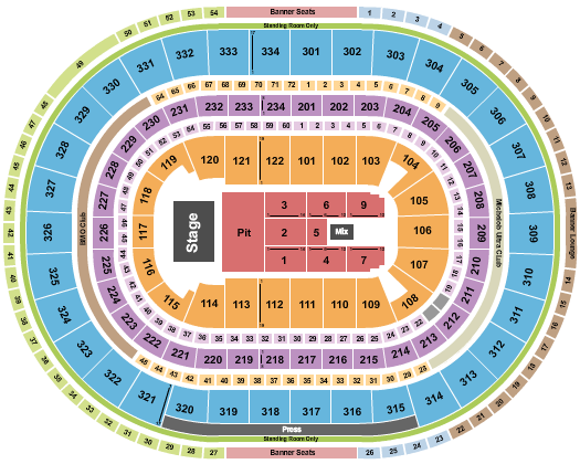 United Center Seating Chart: Endstage GA Pit