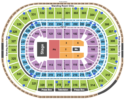 United Center Seating Chart: Endstage Pit 2
