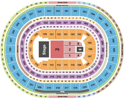 United Center Seating Chart: Endstage Pit 2