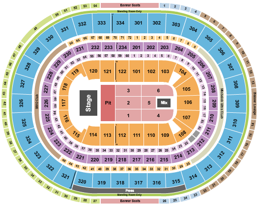 United Center Seating Chart: Endstage Pit 3