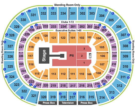 United Center Seating Chart: Endstage Pit