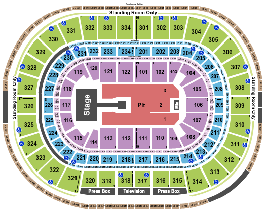 United Center Seating Chart: Endstage Pit