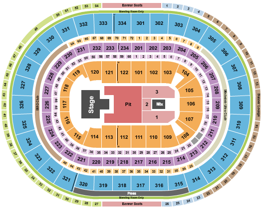 United Center Seating Chart: Endstage Pit w/Catwalk