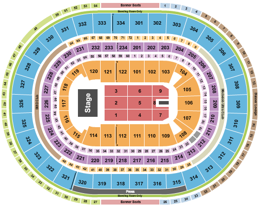 United Center Seating Chart: Endstage Reserved
