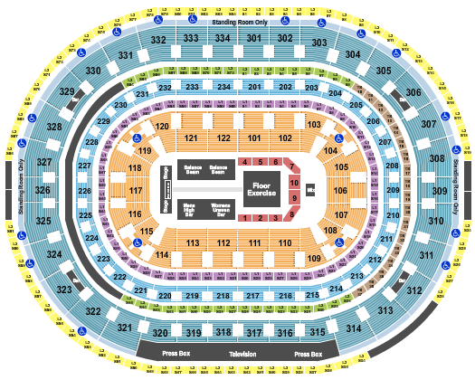 United Center Seating Chart: Gold Over America