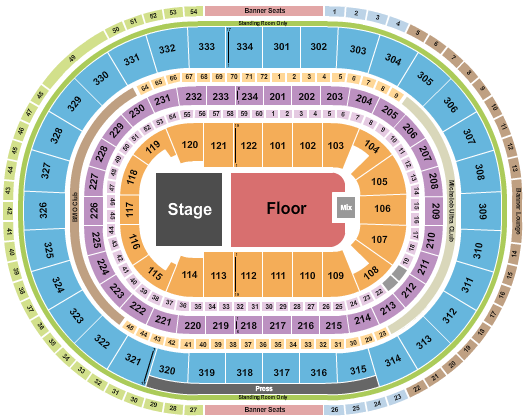 United Center Seating Chart: Half House GA Floor