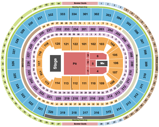 United Center Seating Chart: Johnny Blue Skies