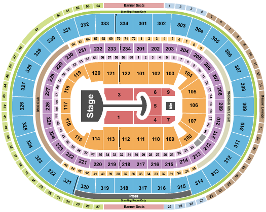 United Center Seating Chart: Lady Gaga 1