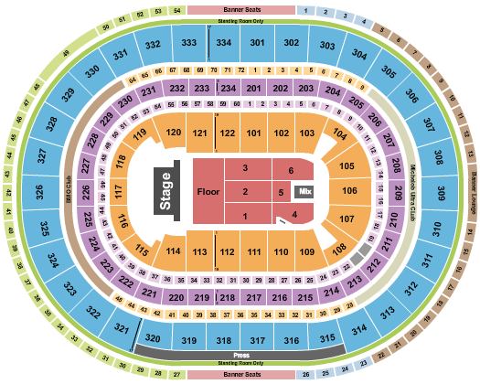 United Center Seating Chart: Endstage GA & RSVD Flr
