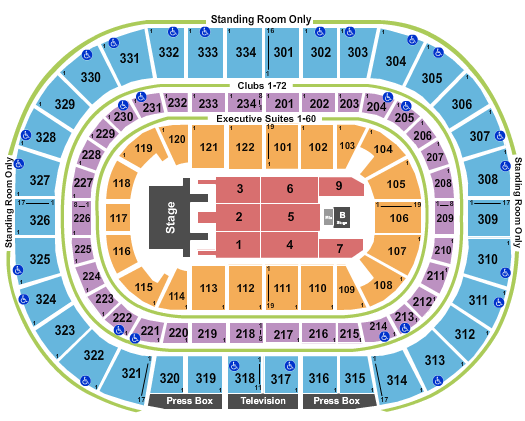 United Center Seating Chart: Mana