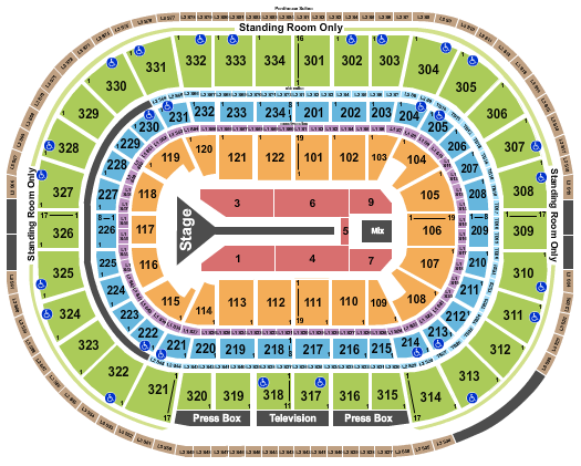 United Center Seating Chart: Maroon 5 - 2025