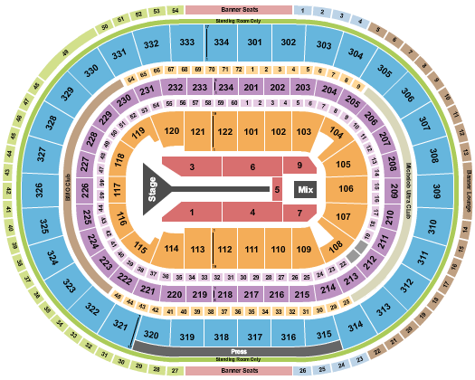 United Center Seating Chart: Maroon 5 - 2025