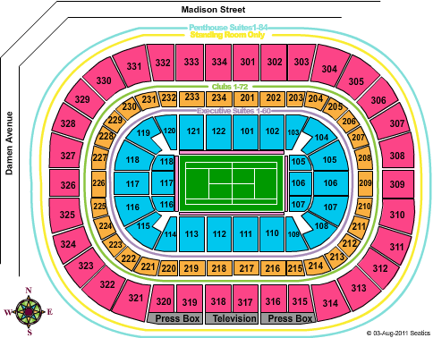 United Center Seating Chart: Tennis