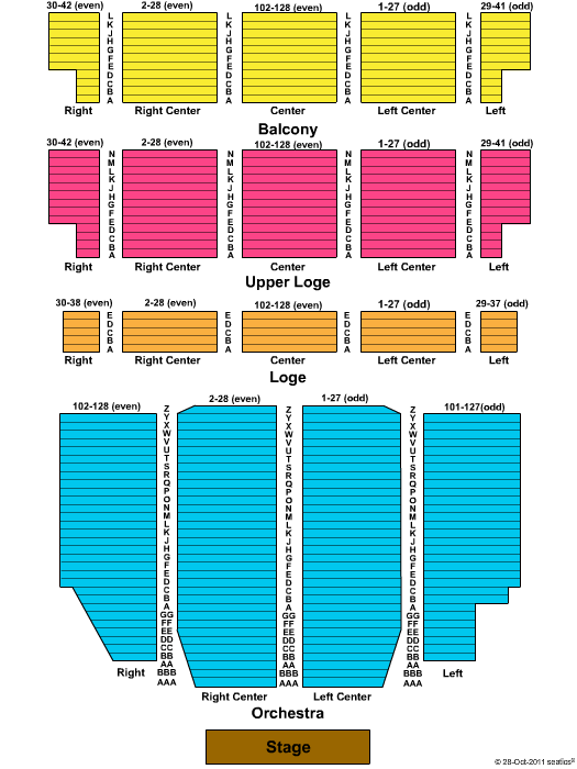 United Palace Theatre Seating Chart