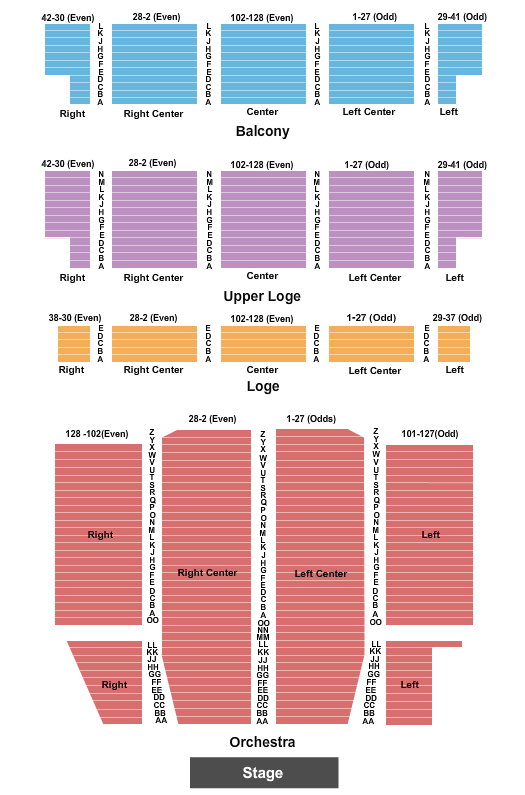 United Palace Theatre Seating Chart: End Stage