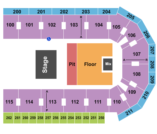 United Wireless Arena Seating Chart: Endstage VIP & GA Floor