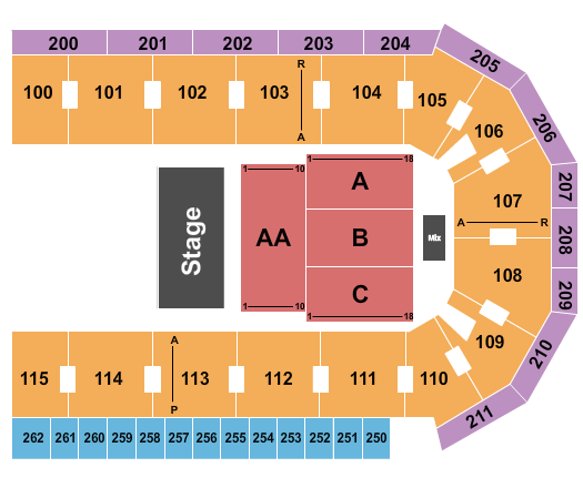 United Wireless Arena Seating Chart: Half House