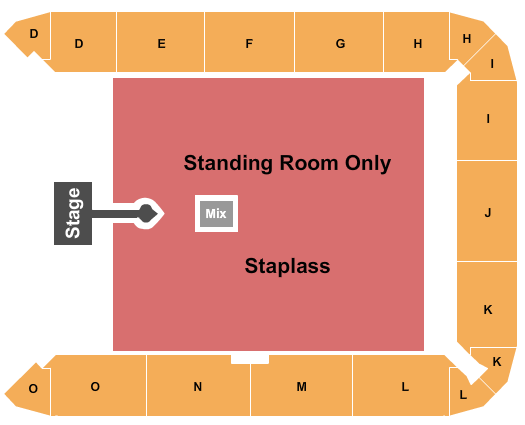 Unity Arena Seating Chart: Endstage GA Catwalk