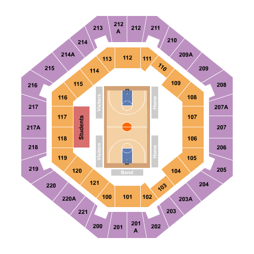 Pride Roofing University Center Seating Chart: Basketball