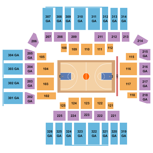 University Credit Union Center Seating Chart: Basketball