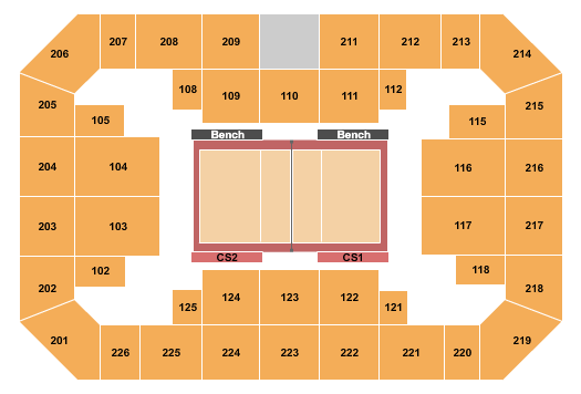 University Credit Union Center Seating Chart: Volleyball