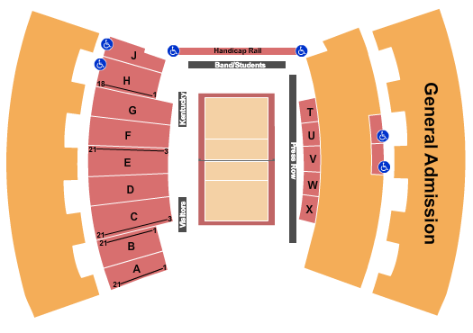 University of Kentucky - Memorial Coliseum Seating Chart: Volleyball