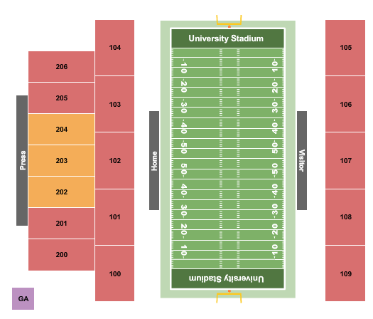 University Stadium - West Georgia Seating Chart: Football