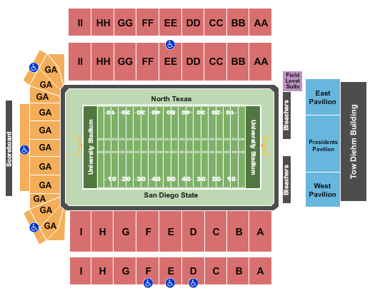University Stadium Seating Chart: New Mexico Bowl