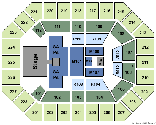 US Cellular Center Seating Chart