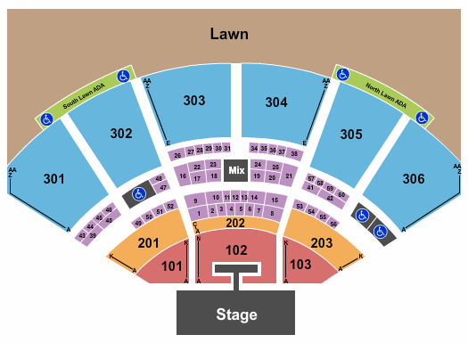 Utah First Credit Union Amphitheatre Seating Chart: Endstage With Catwalk