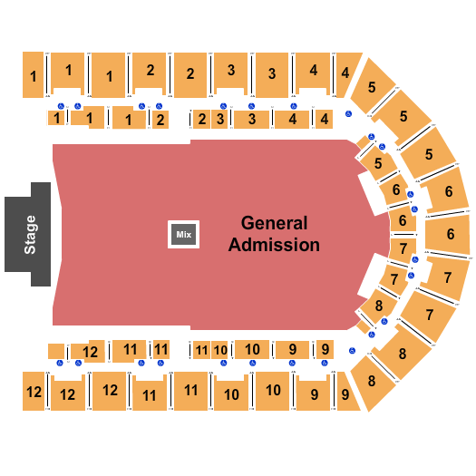 Utilita Arena Birmingham Seating Chart: End Stage GA Floor