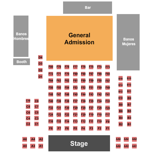 V Live- Chicago Seating Chart: Endstage Tables 2
