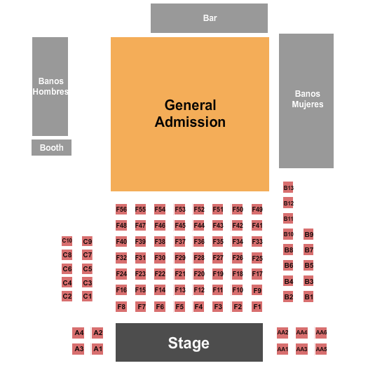V Live- Chicago Seating Chart: Endstage Tables 3