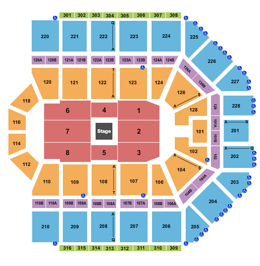 Van Andel Arena Seating Chart: Center Stage 1